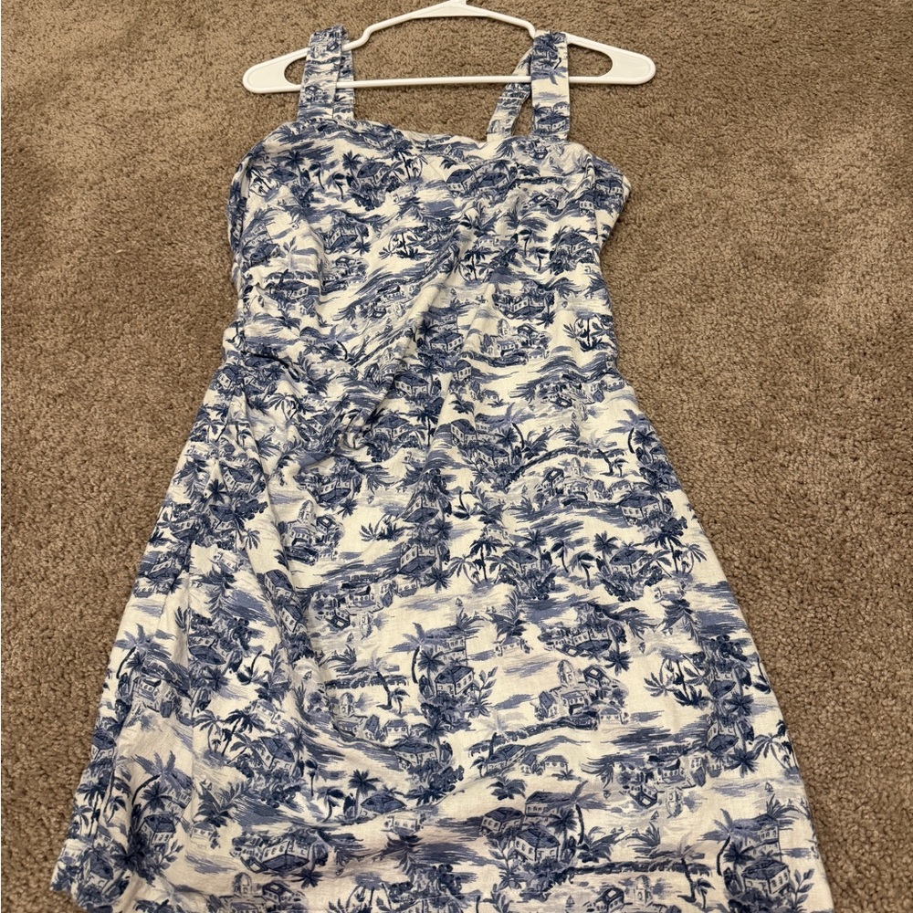 Abercrombie & Fitch Blue and White Patterned Mini Dress
